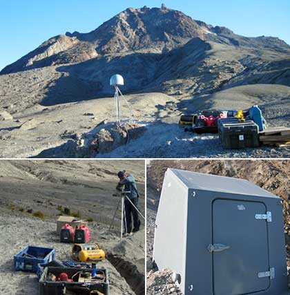 Volcanologists equipment Volcanologists equipment