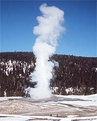 Geysers erupt when magma heats underground water to a critical point