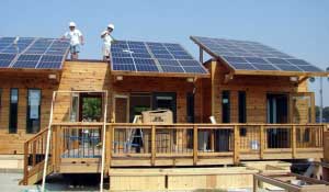 Building using photovoltaic solar panels Building using photovoltaic solar panels