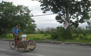 Cycling on country road