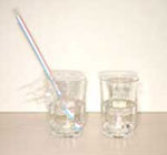 Plain water with straw