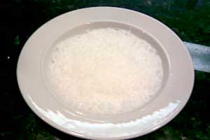 Whipped milk on shallow plate Whipped milk on shallow plate