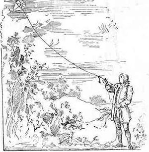 Benjamin Franklin flew a kite with a metal key on the string in a thunderstorm.